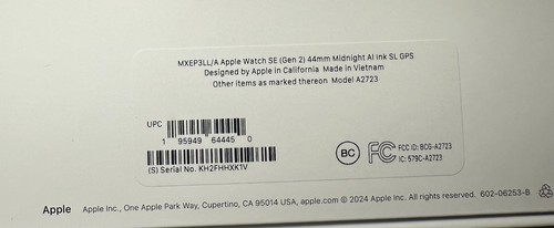 Apple Watch Series SE 2nd Gen (GPS) 44MM Midnight Aluminum Case Sport Band - Zdjęcie 5 z 8