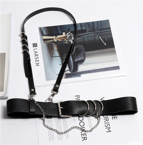 Women Punk Leather Chain Belt Harness Leg Body Waist Strap Dress Jeans Bondage - Picture 10 of 10