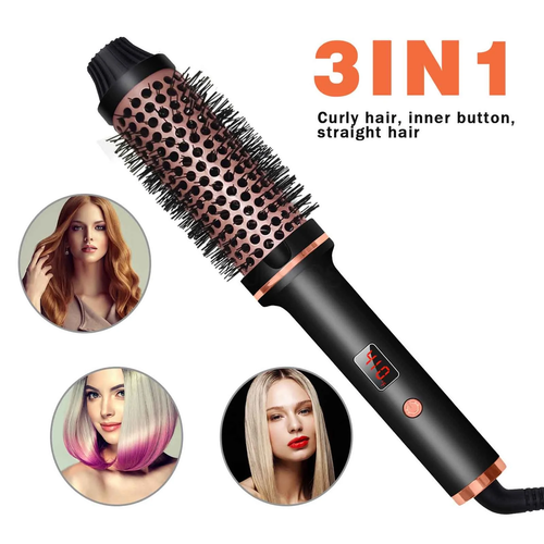 1.5 Inch Curling Iron Instant Heated Styling Brush - 3-In-1 Ionic Hair Curler/St - Picture 5 of 12