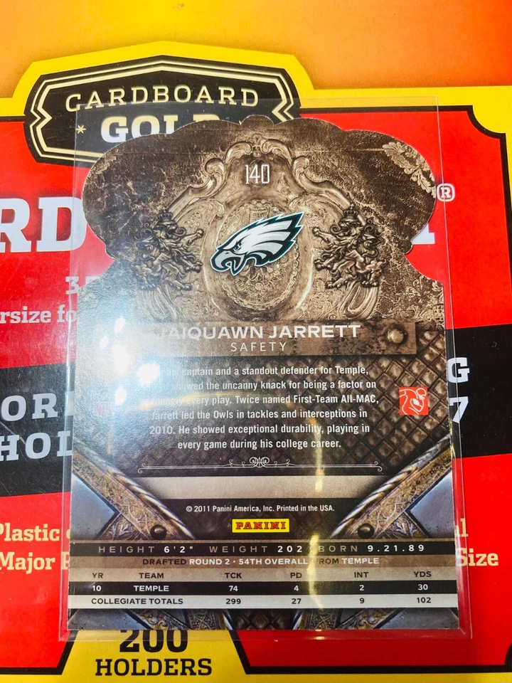 2011 Crown Royale  Eagles Football Card #140 Jaiquawn Jarrett V403 - Image 2 of 2