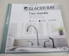 Glacier Bay Builders 2-Handle Standard Kitchen Faucet w/ Sprayer Stainless Steel