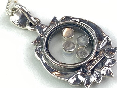 STERLING SILVER 925 THSU Pendant Necklace Marcasites 7.1g - Picture 7 of 13