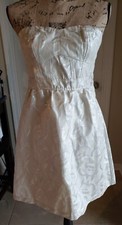 American Eagle AE Women Gold Ivory Strapless Brocade Cocktail Dress 8 New NWT