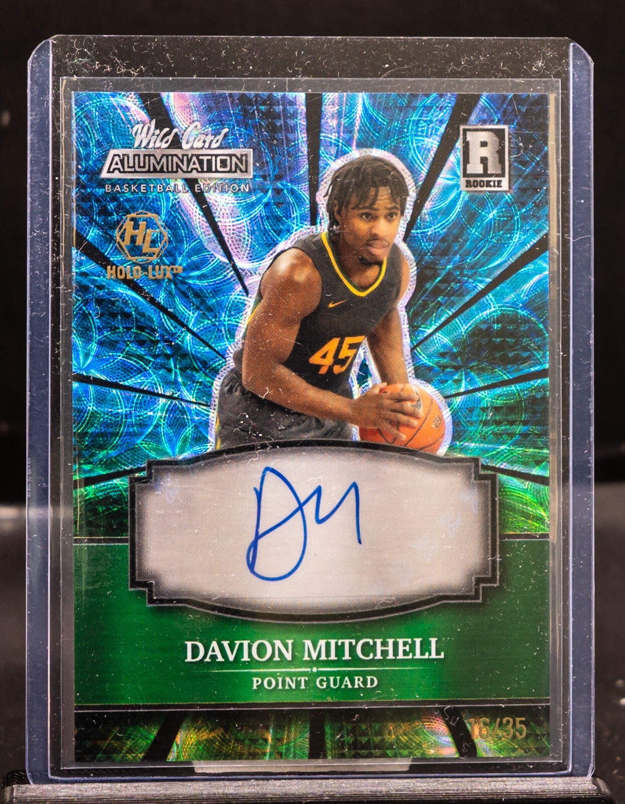 Davion Mitchell 2021-22 Wild Card Alumination Blue Scope Holo-Lux RC Auto /35