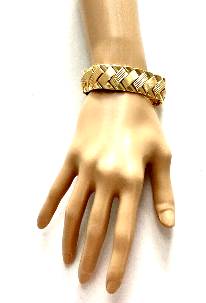 アクセサリー 14k gold bracelet 14K Tri Color Gold Unisex 4mm Diamond Cut Solid Figaro Link