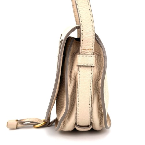 Chloe Marcie Saddle Bag Shoulder Bag Crossbody Bag Small Leather Beige #A369 - Bild 16 von 24