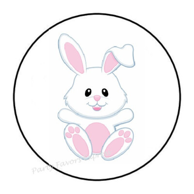 10cm Auto-Aufkleber Sticker Decal Laptop Farbe Cute Easter Bunny bunt Rund R2330
