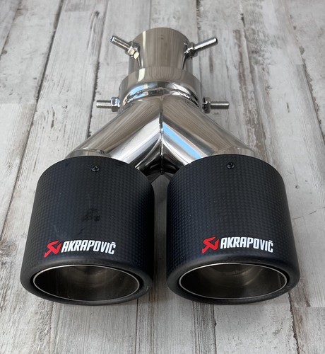 Akrapovic Carbon Fiber Exhaust Tip Dual Pipe. NEW
