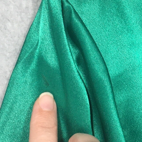 Vtg San Andre Sz 10 Christmas Green Satin Blouse Cowl Neck Shoulder Pads FLAWS - Picture 14 of 14