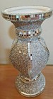 Crushed Diamond Ceramic Silver Vase Diamante Bling Home Decoration Ornament 30cm