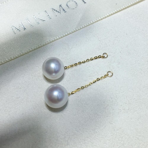 Wunderschöne AAAA ++ Japan Akoya runde 8-9 mm 9-10 mm 10-11 mm weiße Perlen Ohrringe 18k - Bild 8 von 8