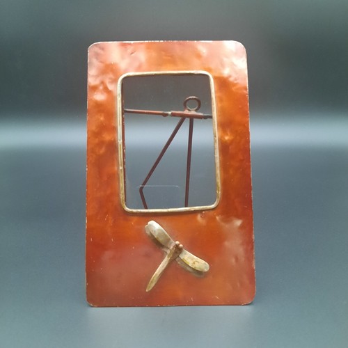 Rustic Dragonfly Metal 3" x 5" Photo Frame w/ Copper Finish - Picture 3 of 7