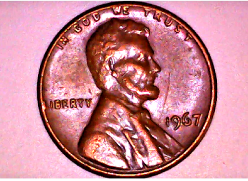 1967-Circulated-USA 1 Cent Lincoln Head Penny W/Errors- as Shown