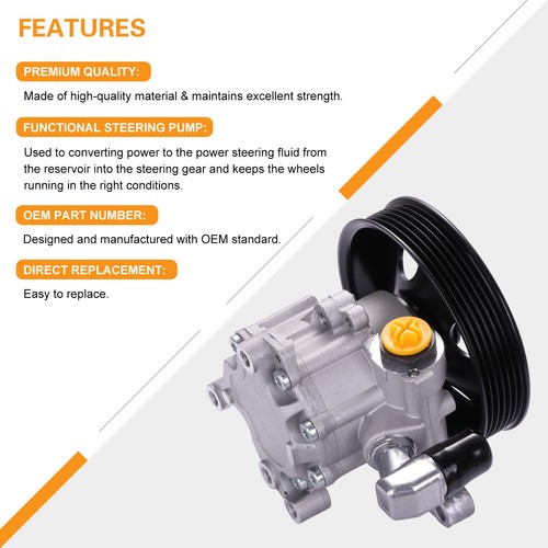 For Mercedes-Benz S430 S500 4.3L 5.0L Power Steering Pump W/ Pulley 21-5326 - Picture 5 of 11