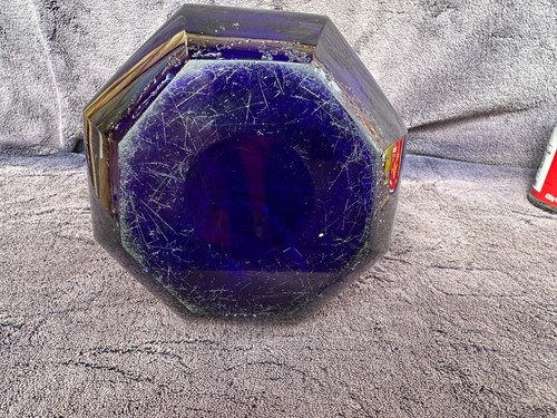 Large Heavy Antique Georgian C18/19th Bristol Blue 11.4" Cobalt Glass Vase - Picture 7 of 20