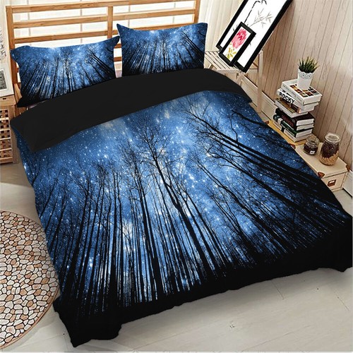 Galaxy Duvet Quilt Cover Set Universe Bedding Set Single Double King Pillowcases - Picture 83 of 156