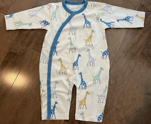 KISSY LOVE Baby Giraffe Playsuit & ANGEL DEAR Blue Bunny Lovey NEW in Gift Box - Picture 2 of 6