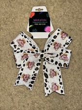 Splash Of Color Girls Women  s White Cowgirl Hair Bow Band Scrunchie Brand New