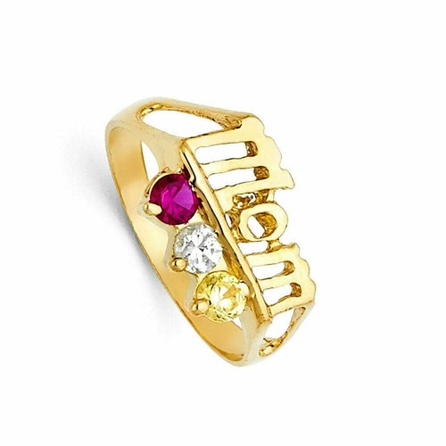 Natural Pink Yellow Sapphire Diamond Gold Plated Silver Mother's Day Ring - Picture 2 of 3