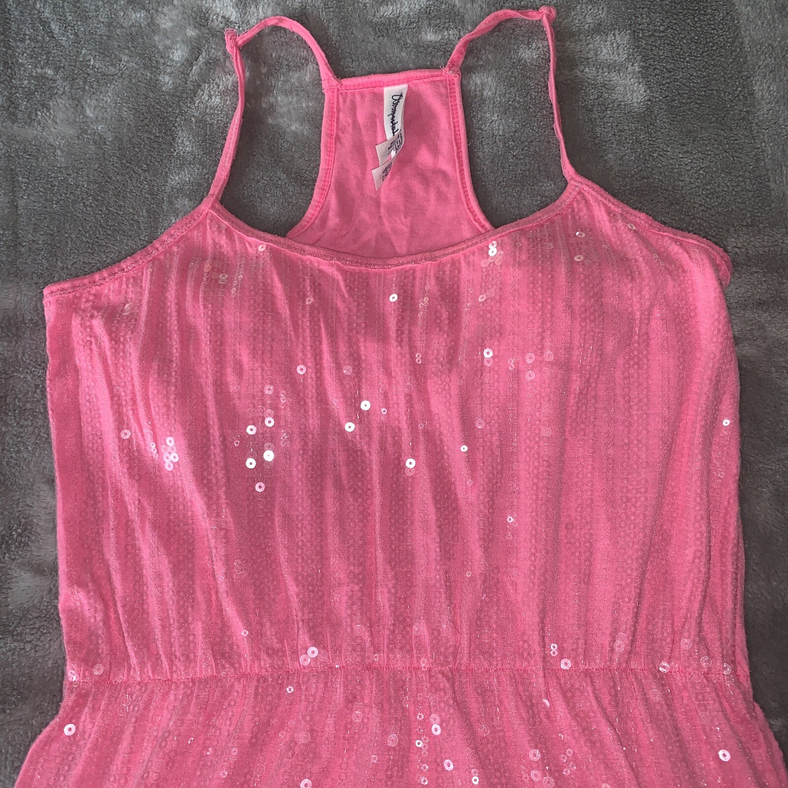 Size Medium Aeropostale Solid Pink Fully Sequined… - image 7
