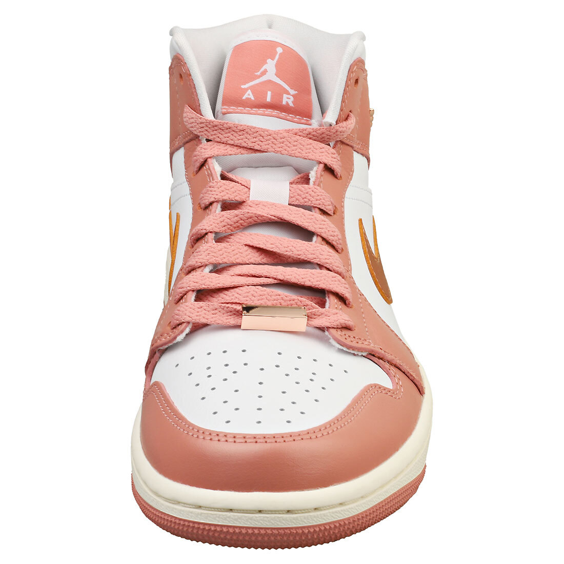 靴 Nike Air Jordan 1 Mid SE \"Red Stardust\" Amazon.com | Jordan 1 Mid Women Red Stardust/Metallic Copper