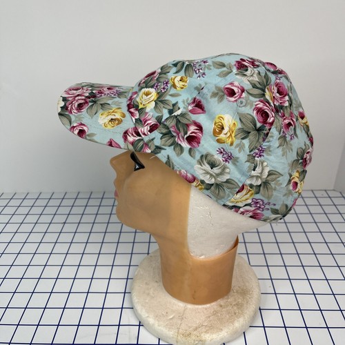 Pugs Floral Roses Womens Adjustable Hook & Loop Cap Hat - Picture 2 of 6