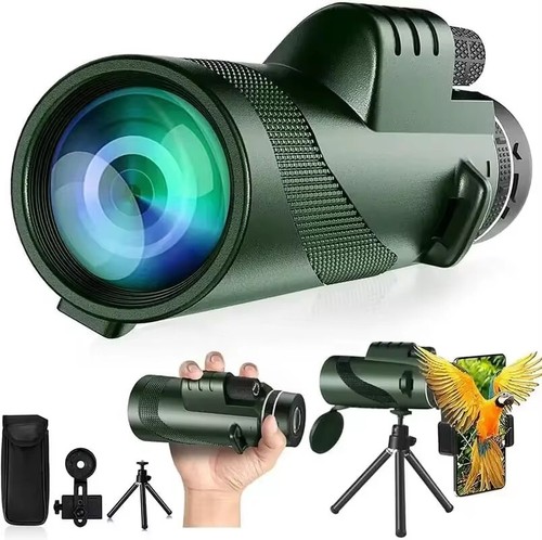 HD 80X100 Zoom Optical Lens Monocular Telescope + Tripod + Clip for Cell Phone - Picture 15 of 18