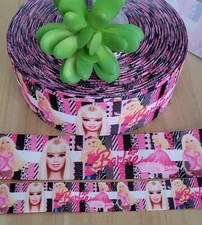 7/8  1.5" 1 YD Barbie Grosgrain Ribbon Doll Silhouette Hair Bow Lanyard Craft