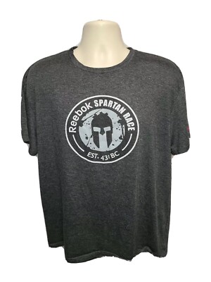 2014 Reebok Spartan Race Trifecta Qualifier Finisher 431BC Adult Gray XL TShirt