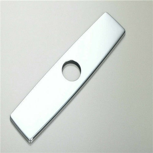 Accesorio de grifo de 3 orificios con cubierta plateada rectangular de 10 pulgadas - Imagen 3 de 4