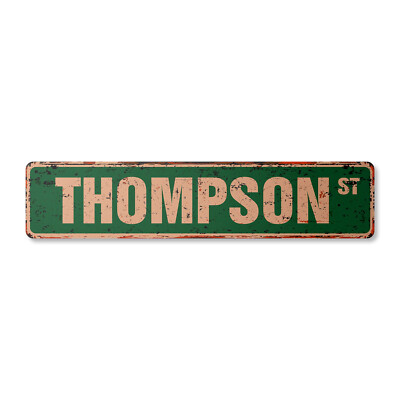 THOMPSON Vintage Street Sign Childrens Name Room Metal Sign | eBay