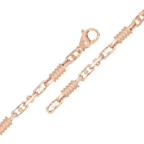 10k Rose Gold Handmade Spring Barrel Link Bracelet 7.5" 5.3mm 14.3 grams - Picture 2 of 3