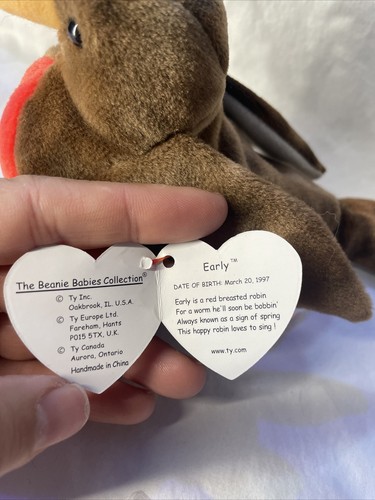 Ty Beanie Baby - EARLY the Robin (4.5 Inch) MINT with MINT TAGS - Picture 2 of 3