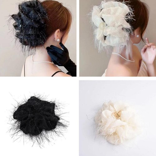 Elegante Cielo Estrellado Pluma Burbuja Agarrar Clip Borla Clip de Pelo Temperamento ~ - Imagen 3 de 15