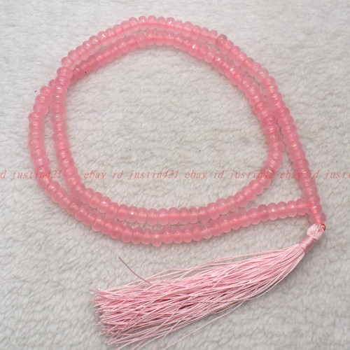 5x8mm Rondelle Natural Jewelry Rose Quartz Gemstone Beads Necklace 36" - Picture 2 of 4