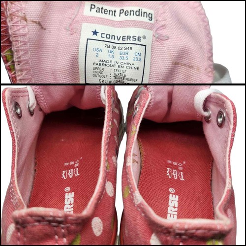 Zapatos Converse All Star Niños 2 Rosa Lunares Doble Lengua Prendas para el torso bajo Tenis - Imagen 10 de 12