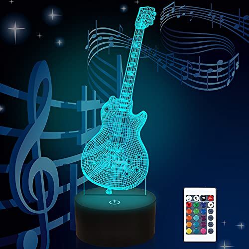 Guitar Lamp Gift Electric Guitar 3d Night Light With Remote Control + Timer 16 C