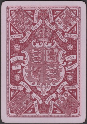 Spielkarten Einzelkarte alt antik breit * ENGLISH ROYAL CREST * Royalty Art D