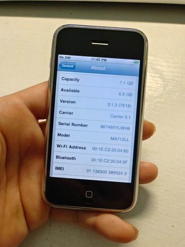 Working&UNLOCKED Apple iPhone 1st generation(iPhone 2G) 8GB  Black A1203 - Picture 2 of 7