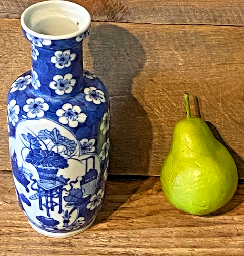 Antique Signed CHINESE BLUE WHITE PORCELAIN VASE MARK KANGXI LATE QING DYNASTY - Picture 2 of 21