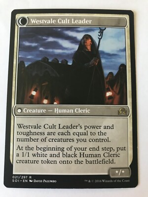 Hanweir Militia Captain // Westvale Cult Leader 1x FOIL SOI MTG Shadows Over Innistrad Rare MINT white Hanweir Militia Captain // Westvale Cult Leader 1x FOIL SOI MTG Shadows Over Innistrad Rare MINT white