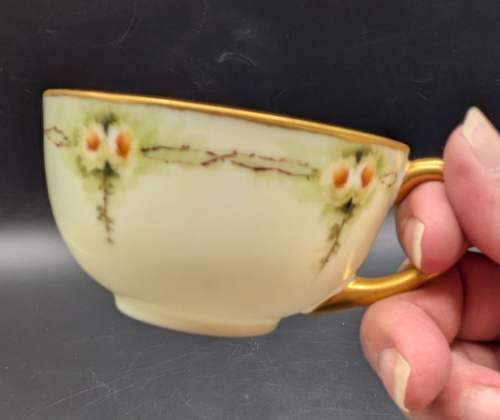 Vintage Porzellan Teetasse und Untertasse Austria Bone China handbemalt gold vergoldet - Bild 13 von 13
