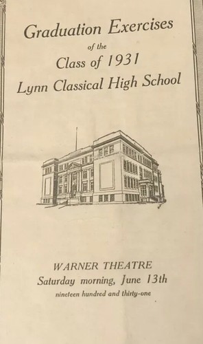 Vintage Lynn Massachusetts High School Graduation Program 1931 - Picture 1 of 5