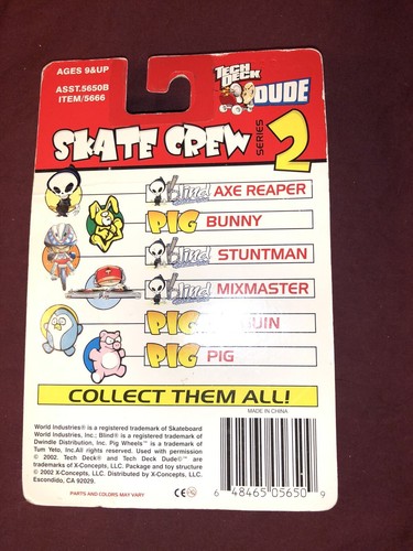 TECH DECK DUDE SKATE CREW SERIES 2 PINK PIG BRAND NEW FACTORY SEALED - Picture 3 of 3