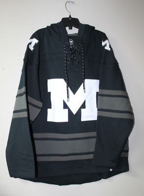 New NCAA Michigan Wolverines old time jersey mid weight cotton hoodie men's XL