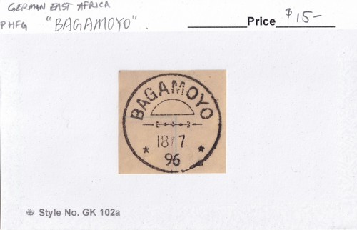 MATT'S STAMPS GERMAN EAST AFRICA 1896 "BAGAMOYO" POSTMARK, USED, VERY NICE! - Picture 3 of 3