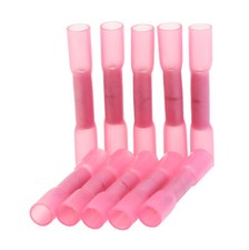 10 Wire Butt Crimp Connector Heat Shrink Red 22-18 awg gauge GA Terminal Radio