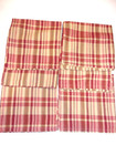 New 6 pcs.  ihf Home Decor 17 X 17 Cloth Napkins Rasberry Gold Primitive Country