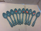 1980's Vintage Enamelware spoon "blue speckled" (pack of 10) 7" long