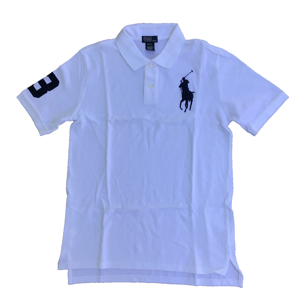 Polo Ralph Lauren Shirt XL (18-20) Youth White Short Sleeve Large